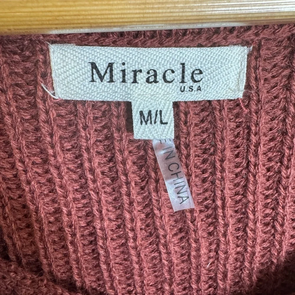 Miracle | Women's Lace-Up Sweater | Rust | Size M/L